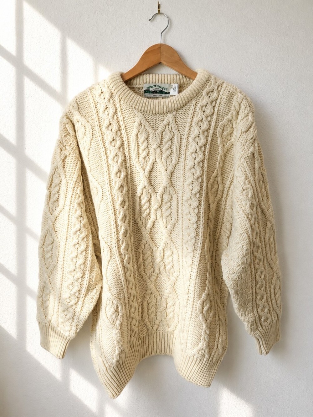 Aran Crafts Ireland 100% Wool Fisherman Cable Knit Sweater Men's Small